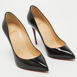 Pre Owned Christian Louboutin Black Patent Leather Pigalle Follies Pumps Size 37.5