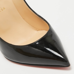 Pre Owned Christian Louboutin Black Patent Leather Pigalle Follies Pumps Size 37.5