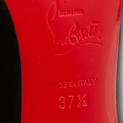 Pre Owned Christian Louboutin Black Patent Leather Pigalle Follies Pumps Size 37.5