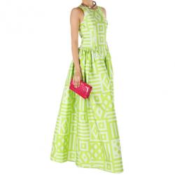 Christian Siriano Lime Geometric-Print Gown S