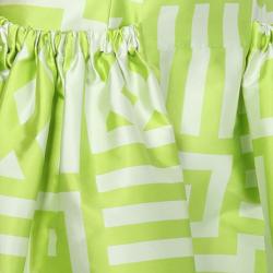 Christian Siriano Lime Geometric-Print Gown S