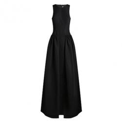 Christian Siriano Black Silk Sleeveless Gown M