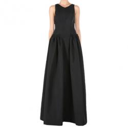 Christian Siriano Black Silk Sleeveless Gown M