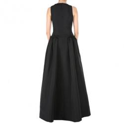 Christian Siriano Black Silk Sleeveless Gown M