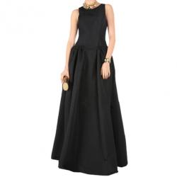 Christian Siriano Black Silk Sleeveless Gown M