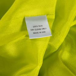 Christian Siriano Lime Silk Drop-Waist Gown S