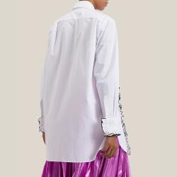 Christopher Kane White Front Cutout Long Sleeve Cotton Shirt IT 50