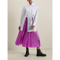 Christopher Kane White Front Cutout Long Sleeve Cotton Shirt IT 50