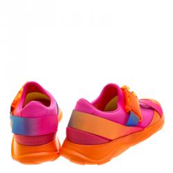 Christopher Kane Multicolor Neon Fabric Safety Buckle Low Top Sneakers Size 37
