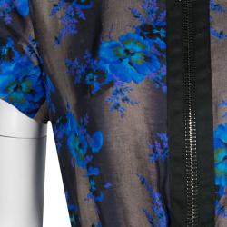 Christopher Kane Floral Printed Silk Zip Detail Maxi Dress M