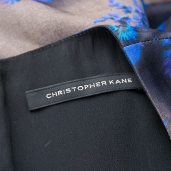 Christopher Kane Floral Printed Silk Zip Detail Maxi Dress M