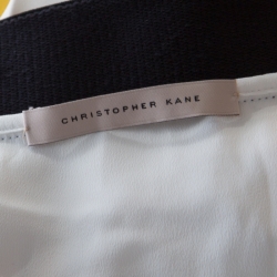 Christopher Kane White and Yellow Sunshine Print Pleated Midi Skirt S