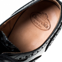 Church's Black Brouge Leather Lace Up Oxfords Size 37