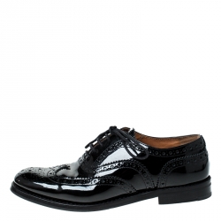 Church's Black Brouge Leather Lace Up Oxfords Size 37