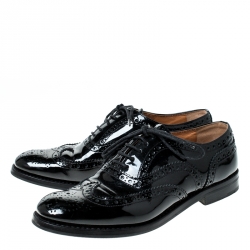 Church's Black Brouge Leather Lace Up Oxfords Size 37