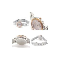 Pre Owned Citizen Pink MOP Sapphire Glass and Titanium Radio Wave Es8084-59W Women's Wristwatch 25MM