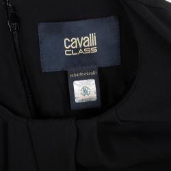Pre Owned Class by Roberto Cavalli Multicolor Printed Pleat Detail Long Sleeve Top S