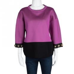 Class By Roberto Cavalli Colorblock Knit Studded Top M