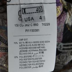 Class by Roberto Cavalli Multicolor Floral Printed Lurex Detail Silk Top S