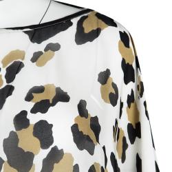 مملوكة مسبقًا توب قفطان كلاس باي روبرتو كافالي حرير طباعة حيوان S