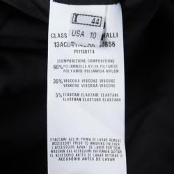 Pre Owned Class By Roberto Cavalli Monochrome Lace Long Sleeve Dress M