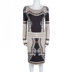 Pre Owned Class by Roberto Cavalli Multicolor Jewel Print Long Sleeve Dress M