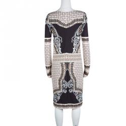Pre Owned Class by Roberto Cavalli Multicolor Jewel Print Long Sleeve Dress M