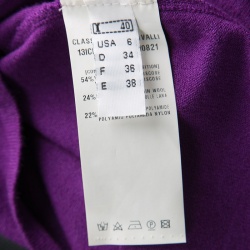 Pre Owned Class by Roberto Cavalli Purple Knit Ruffle Trim Sleeveless Top S