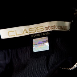 مملوكة مسبقًا Class by Roberto Cavalli Black Wool Bow Detail Belted Pencil Skirt M