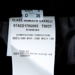 مملوكة مسبقًا Class by Roberto Cavalli Black Wool Bow Detail Belted Pencil Skirt M