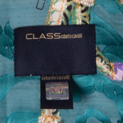 Pre Owned فستان كلاس باي روبرتو كافالي طباعة ثعبان بأكمام طويلة M