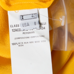 Class by Roberto Cavalli Yellow Silk Crepe Paneled Sleeve Blouse M