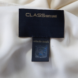 مملوكة مسبقًا فستان ماكسي كلاس باي روبرتو كافالي نمط مورد مطبوع متعدد الألوان بأكمام طويلة M