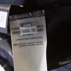 Pre Owned Class by Roberto Cavalli Multicolor Printed Jersey Lace Bodice Dress M