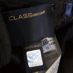 Pre Owned Class by Roberto Cavalli Multicolor Printed Jersey Lace Bodice Dress M