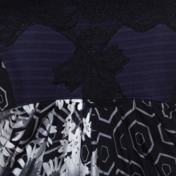 فستان كلاس باي روبرتو كافالي صدرية دانتيل جيرسيه مطبوع متعدد الألوان M
