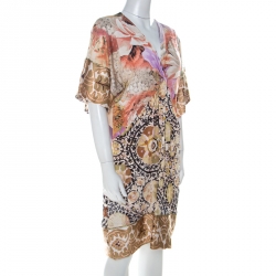 Pre Owned فستان كلاس باي روبرتو كافالي طباعة ماكسي متعددة الألوان قصير S