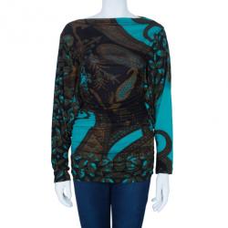 Pre Owned توب كلاس باي روبيرتو كافالي بايسلي مطبوع S