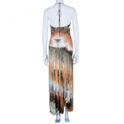 مملوكة مسبقًا Class by Roberto Cavalli Printed Fringe Maxi Dress M