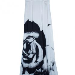 مملوكة مسبقًا Class by Roberto Cavalli Monochrome Satin Maxi Dress M