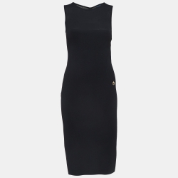 Pre Owned Class by Roberto Cavalli Black Rib Knit Sleeveless Short Dress M  