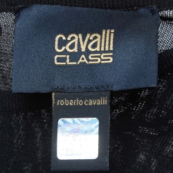 Pre Owned Class by Roberto Cavalli Black Rib Knit Sleeveless Short Dress M  