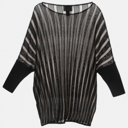 Pre Owned Class Roberto Cavalli Stripe Patterned Jersey Top M