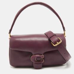 Pre Owned Coach Purple Leather Pillow Tabby 26 Shoulder Bag