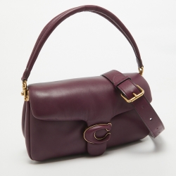 Pre Owned Coach Purple Leather Pillow Tabby 26 Shoulder Bag