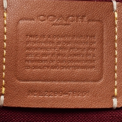 Pre Owned Coach Brown Signature Coated Canvas Hadley Hobo