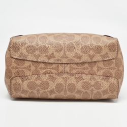 Pre Owned Coach Brown Signature Coated Canvas Hadley Hobo