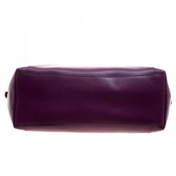 Coach Purple Leather Ava Chain Tote