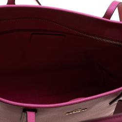 Pre Owned حقيبة كوتش سيتي زيب جلد وردي بسحاب