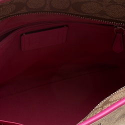 Coach Beige/Pink Signature Canvas and Leather Tote